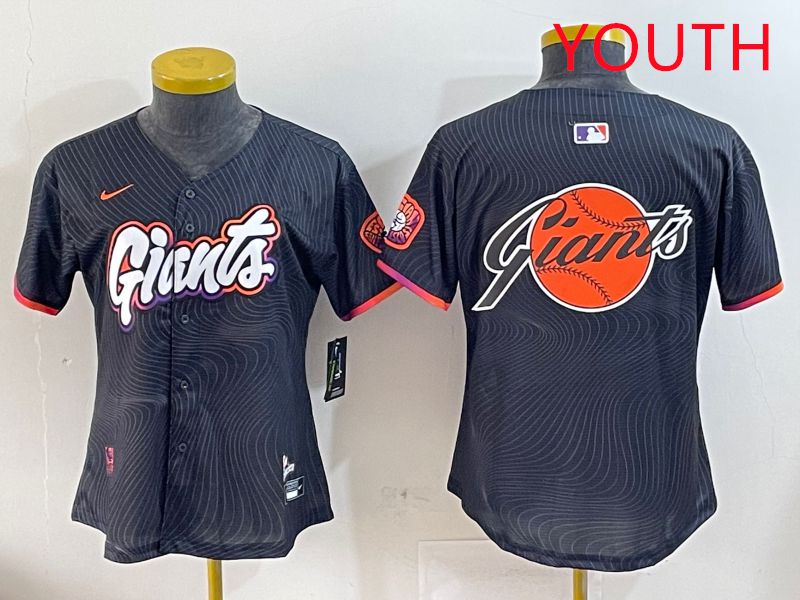Youth San Francisco Giants Blank Black Second generation Joint Name 2025 Nike MLB Jersey style 9->youth mlb jersey->Youth Jersey